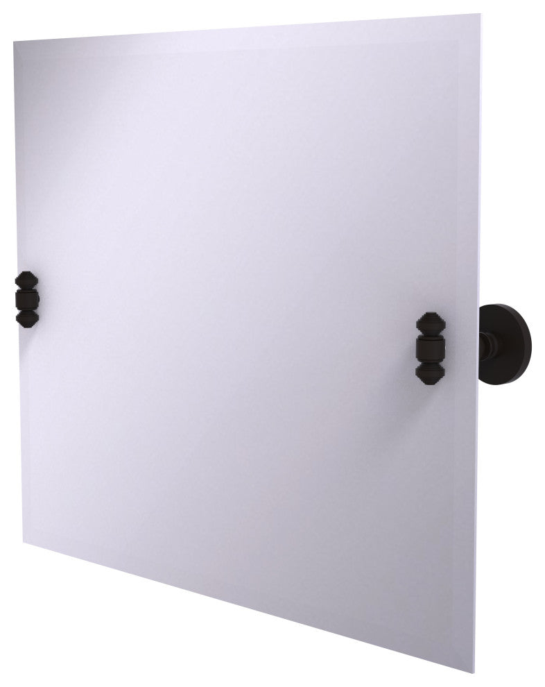 Frameless Landscape Beveled Edge Tilt Mirror, Oil Rubbed Bronze