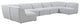 Miramar Linen Textured Fabric  7-Piece Modular U-Shaped Sectional, Grey