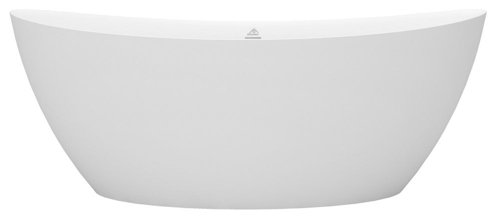 67inch Matte White Independent Double-headed Raised Solid Surface Soaking Tub