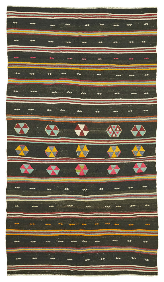 Rug N Carpet - Handmade Anatolian 6' 6'' x 11' 4'' Vintage Goat Hair Kilim Rug