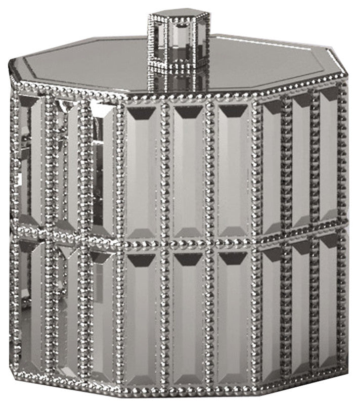 nu steel Glitz Cotton Swab Container, Chrome