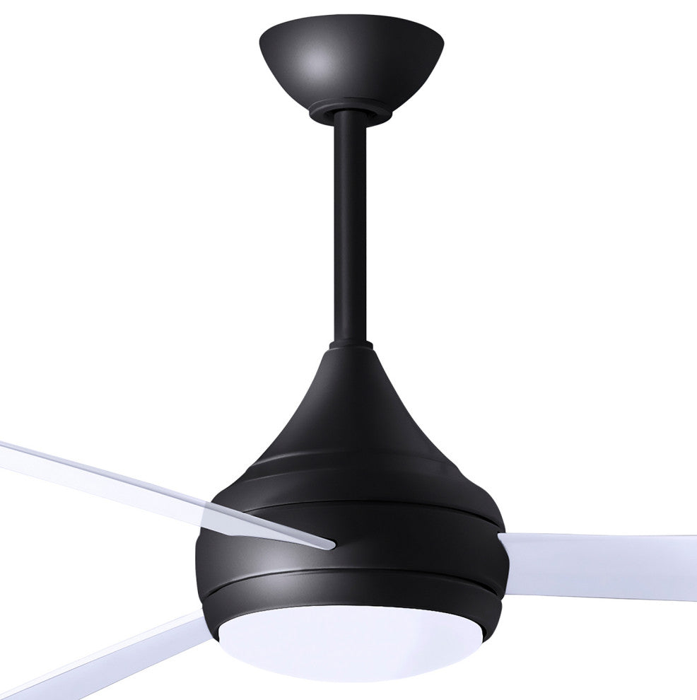 Donaire Paddle Fan Integrated LED, Matte Black, Gloss White Blades