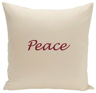 Holiday Brights Collection Peace Pillow, Cranberry, 20"x20"