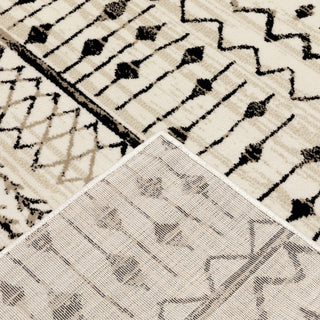 Garson Tribal Distressed Area Rug, Ivory, 7'10"x10'