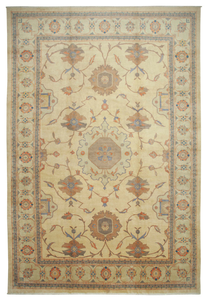 Rug N Carpet - Handmade Oriental 13' 3" x 19' 7" Oversize Oushak Area Rug