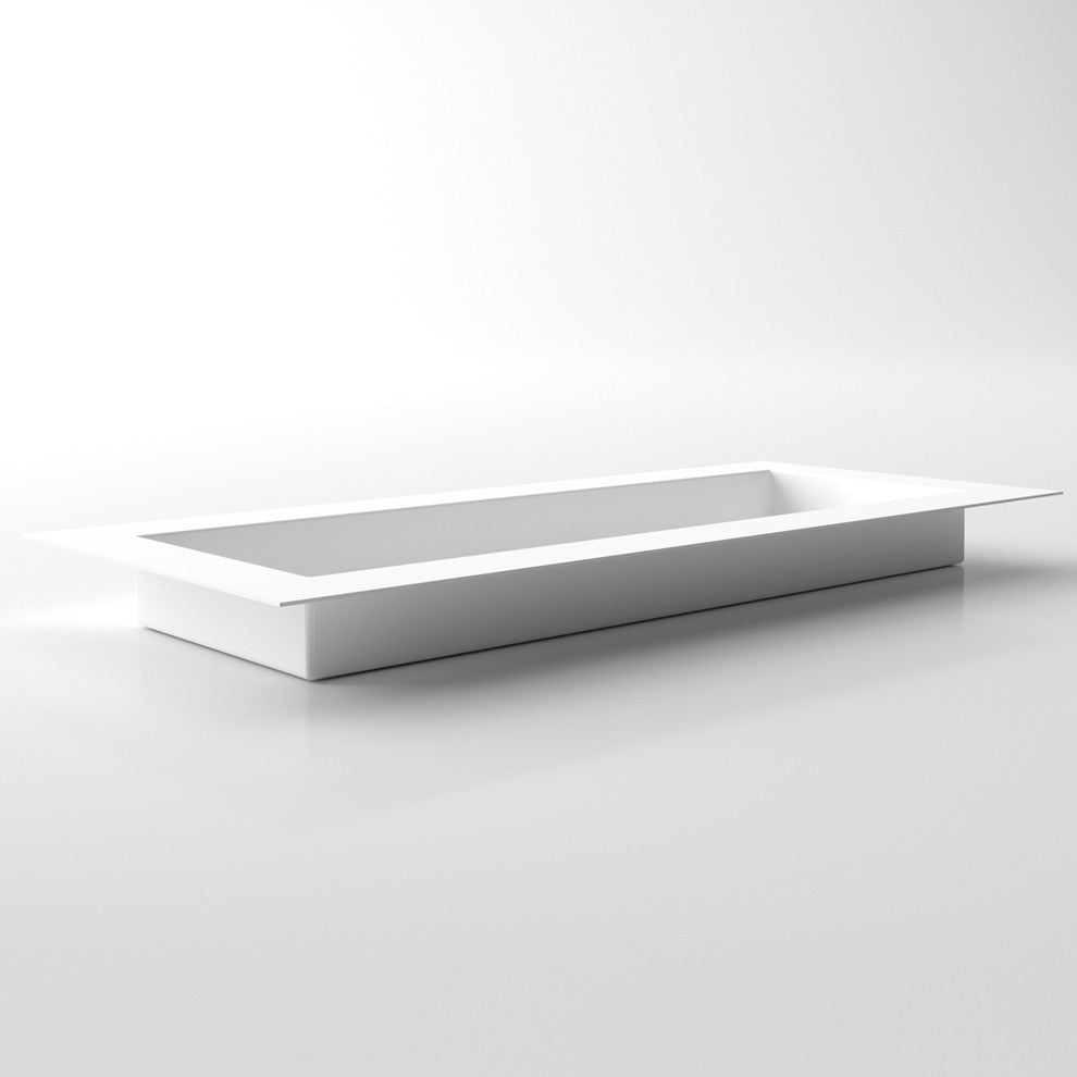 Geo Flat Planter, White