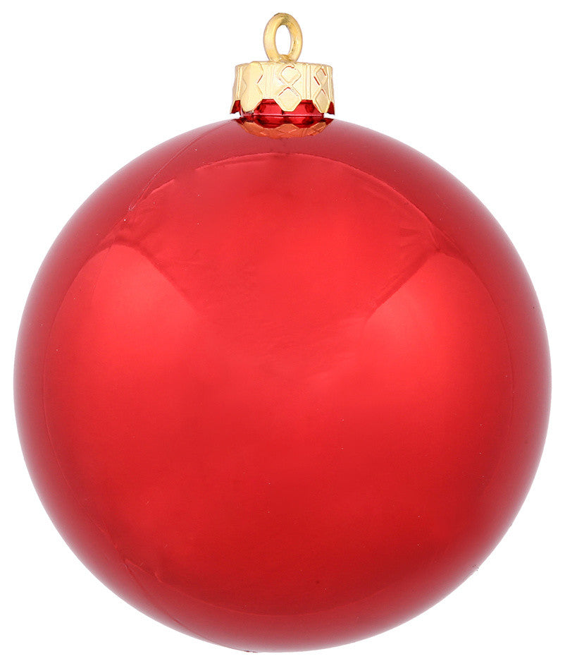 Vickerman 3" Shiny Ball UV Drilled, Set of 12, Red