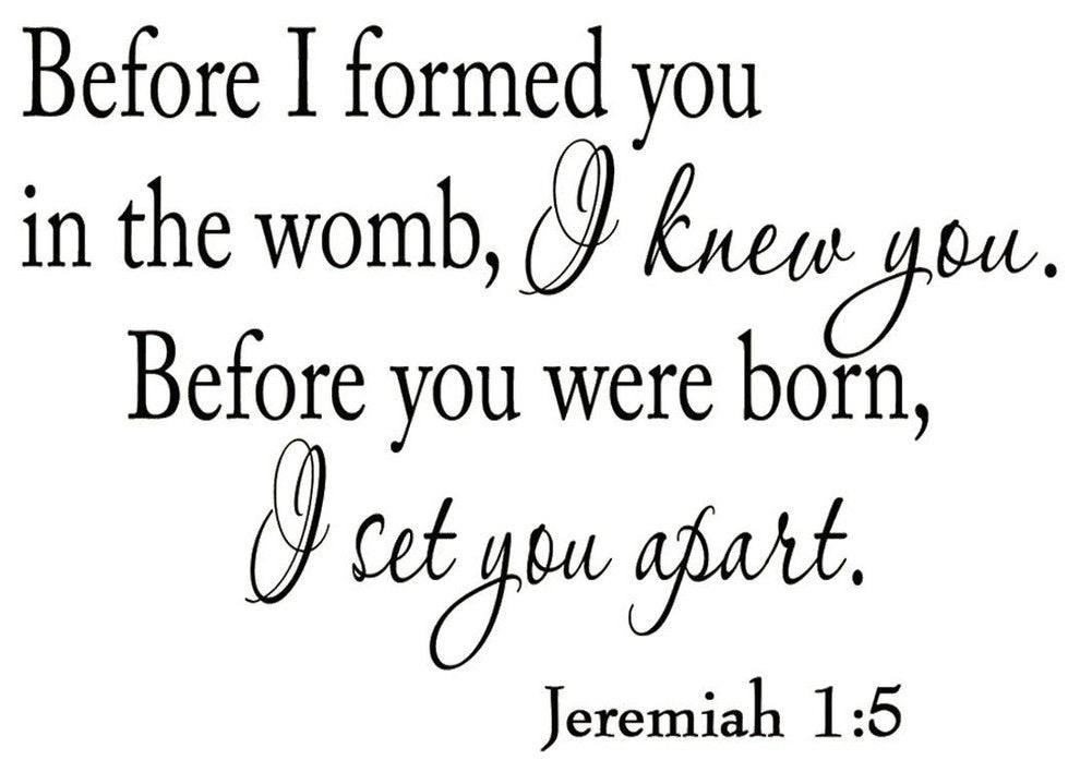 VWAQ Before I formed you in the womb I knew you. Vinyl Wall Decal