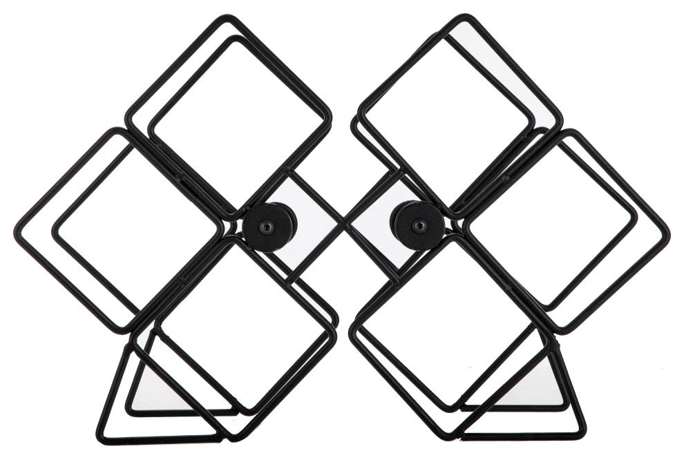 Home Zone Living Wine Rack for Countertop, Holds up to 6-Bottles, Black