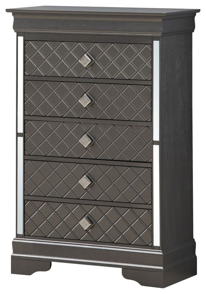 Verona 5-Drawer Chest, Charcoal