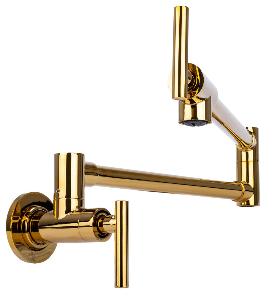 Brienza Contemporary Pot Filler Kitchen Faucet in Gold