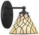 Capri 1-Light Wall Sconce, Matte Black/Sandhill Art