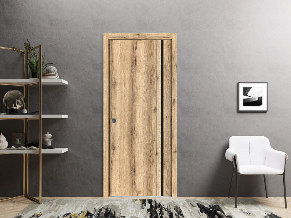 Slab Barn Door Panel 18 x 80 | Planum 0011 Oak with  | Sturdy Finished