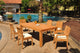 7-Piece Outdoor Teak Patio Dining Set: 86" Rectangle Table, 6 Maldives Chairs