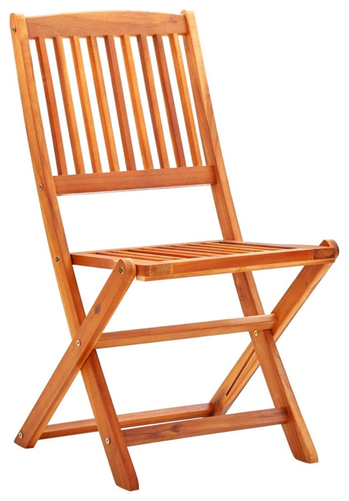 Vidaxl Folding Garden Chairs, Set of 2, Solid Eucalyptus Wood