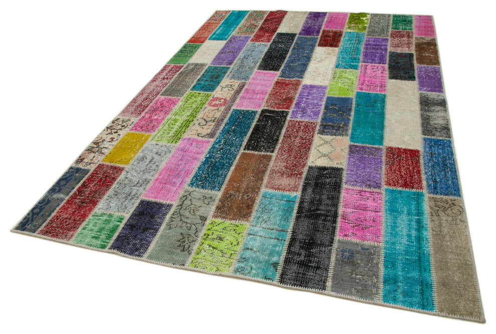 Rug N Carpet - Handwoven Anatolian 6' 5" x 10' 0" Vintage Patchwork Area Rug