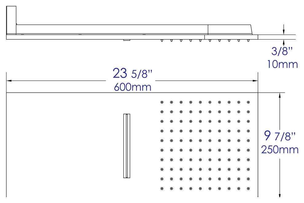 ALFI brand RAIN10SW-PC Polished 10" Wall-Mounted Waterfall Rain Shower Head