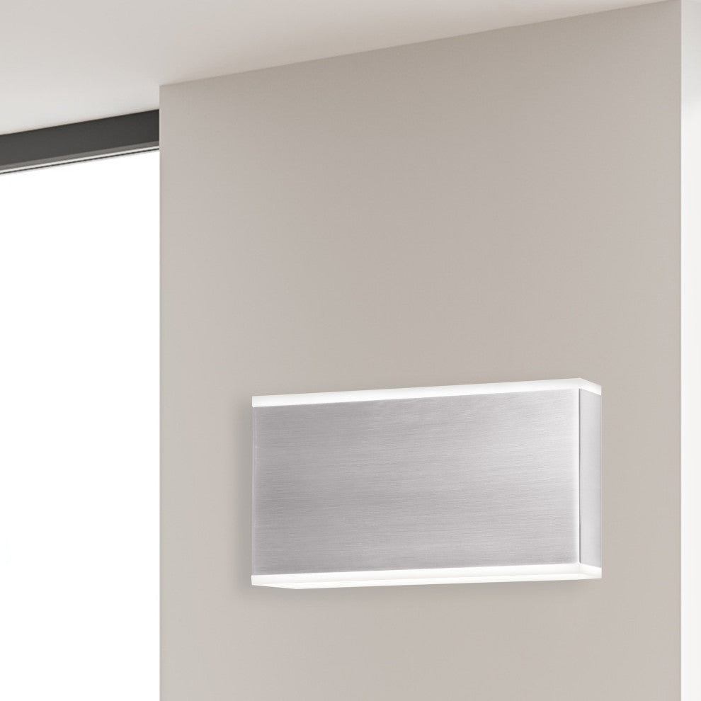 Satin Chrome Modern Wall With Frosted Acrylic