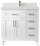 Cambridge 36 Center Sink Bath Vanity in White 2" Empira Quartz