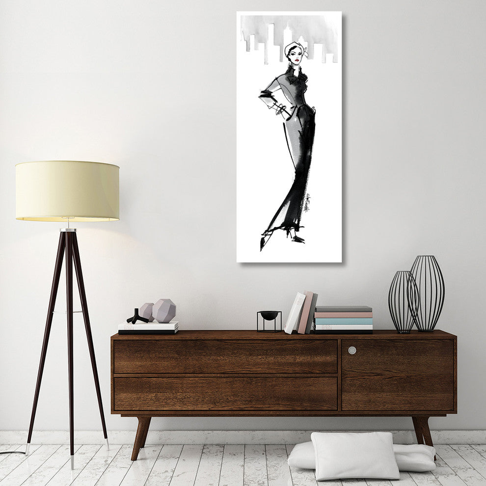 "Fifties Fashion III with Red" Digital Paper Print by Anne Tavoletti, 26"x62"