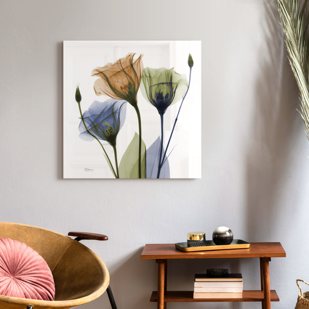 "Gentian Buddies" Frameless Free Floating Panel Graphic Wall Art, 24"x24"