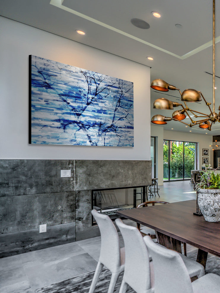 "Blue Snow Storm" Print on Brushed Aluminum, 60"x40"