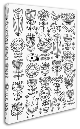 Elizabeth Caldwell 'Birds And Flowers' Canvas Art, 14x19