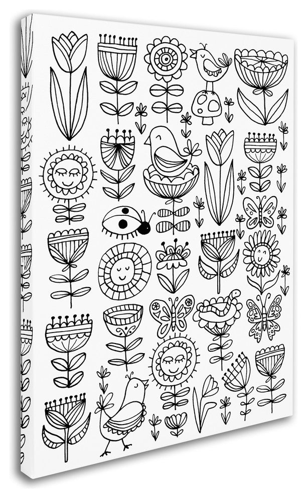 Elizabeth Caldwell 'Birds And Flowers' Canvas Art, 14x19