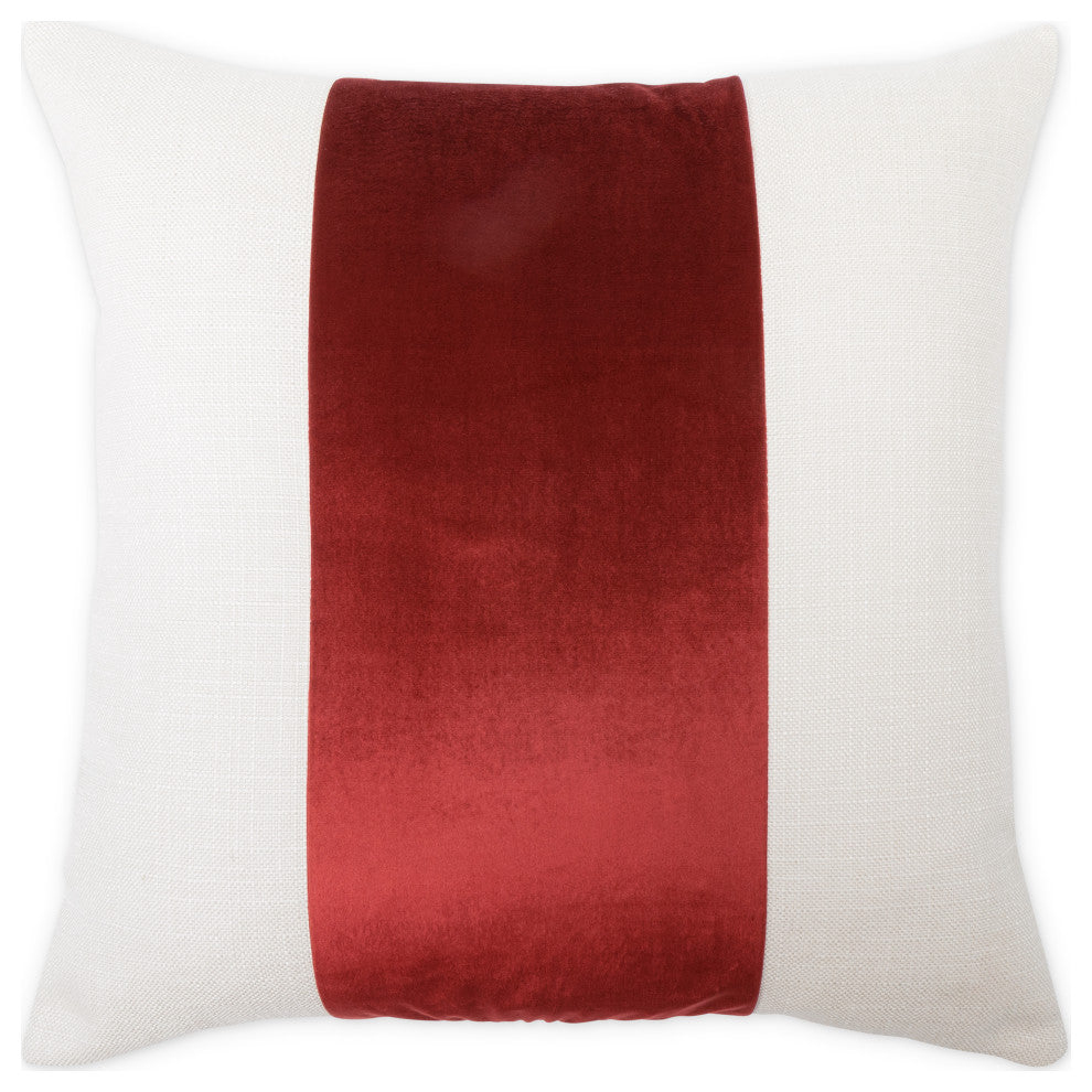 Caleb 21" Square Throw Pillow, Set of 2, Cloud/Sangria