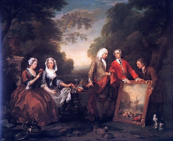 William Hogarth The Fountaine Family, 20"x25" Wall Decal Print