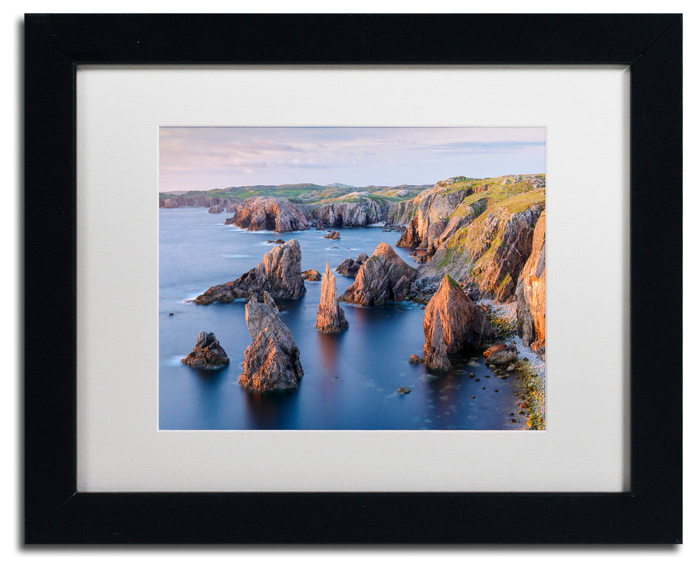 Michael Blanchette 'Mangersta Stacks' Art, Black Frame, White Mat, 14x11