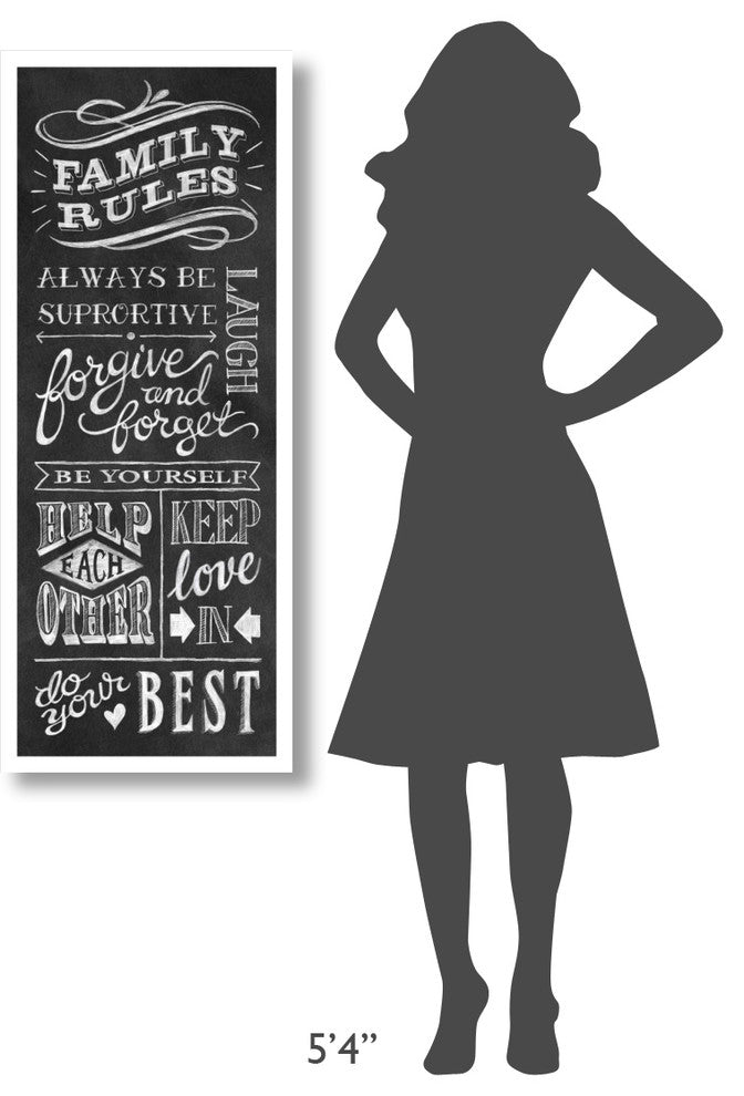"Family Rules I" Digital Paper Print by Mary Urban, 19"x46"