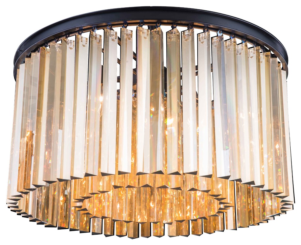 1208 Sydney Collection Flush Mount, Golden Teak, Mocha Brown