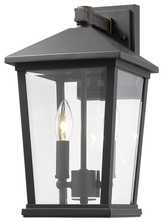 Beacon 2 Light Outdoor Wall Sconce, Oil Rubbed Bronze