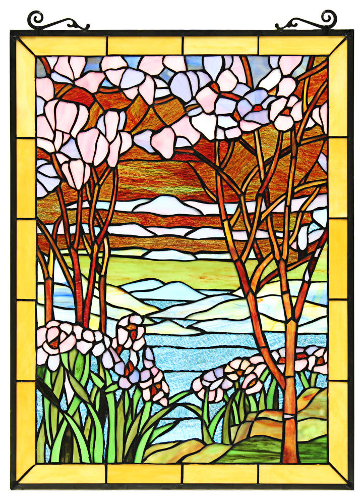 CHLOE Lighting SPRING VALLEY Tiffany-Style Stained Glass Panel