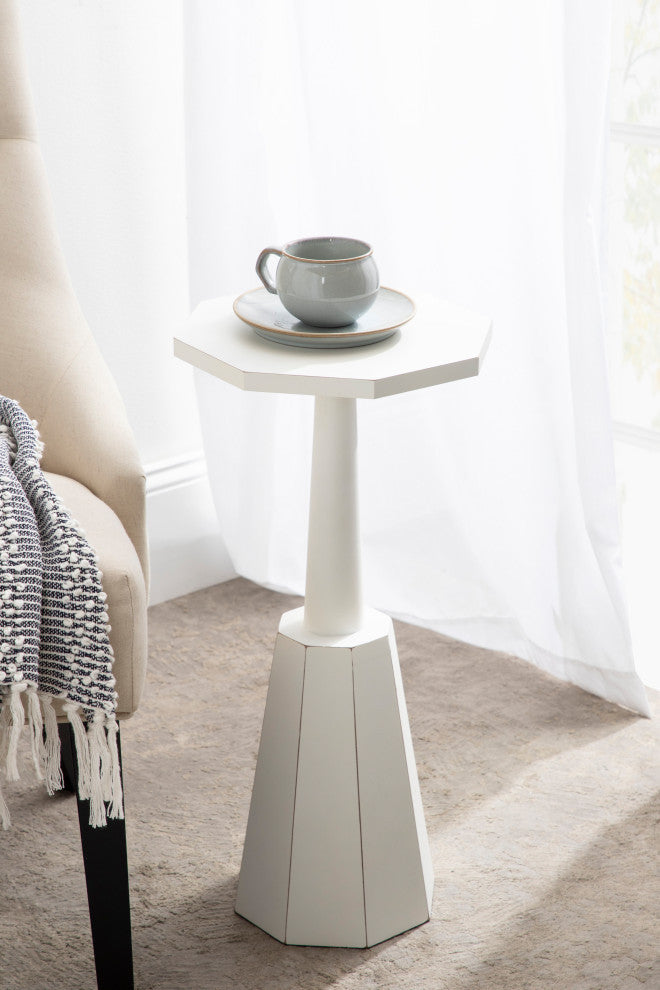 Octavia Accent Table, White, 11x11x24