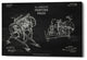 Epic Graffiti "Printing Press Blueprint Patent Chalkboard" Giclee Canvas,12"x18"
