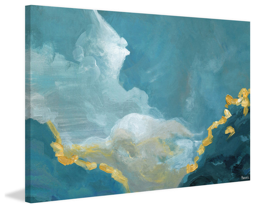 "Blue Mountain Horizon" Painting Print on Wrapped Canvas, 24"x16"