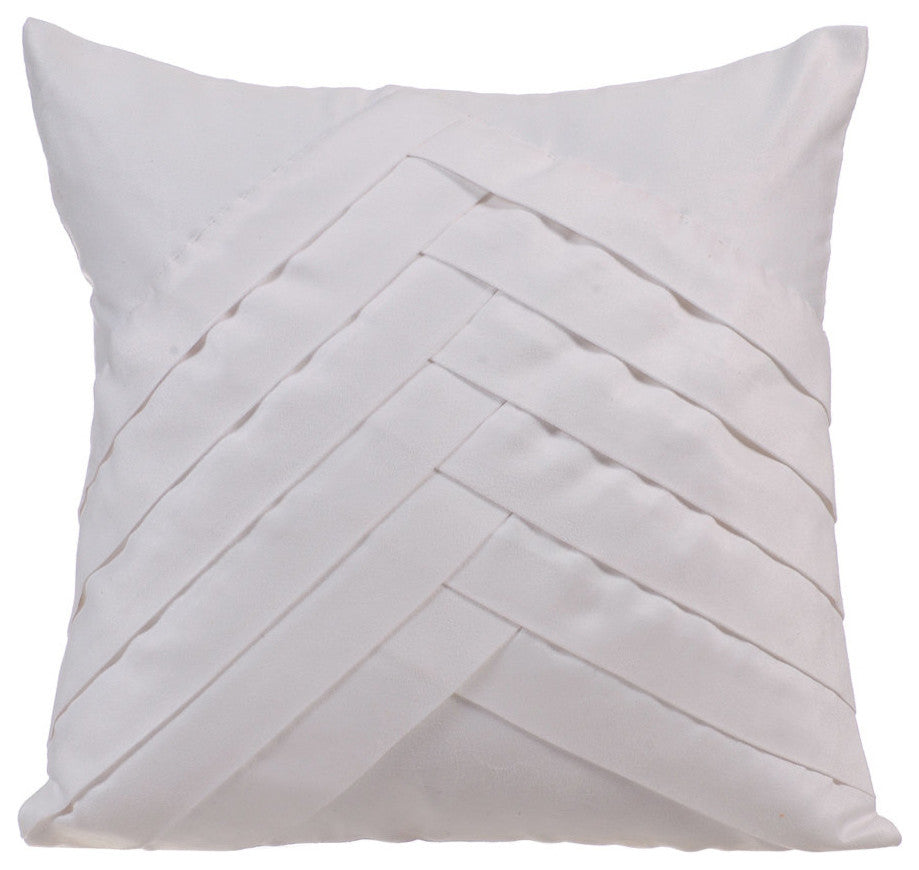 White Decorative Pillow Covers 22"x22" Suede Fabric, White No Limits No Lines