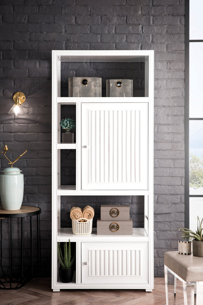 Athens 30" Bookcase Linen Cabinet, double-sided, Glossy White