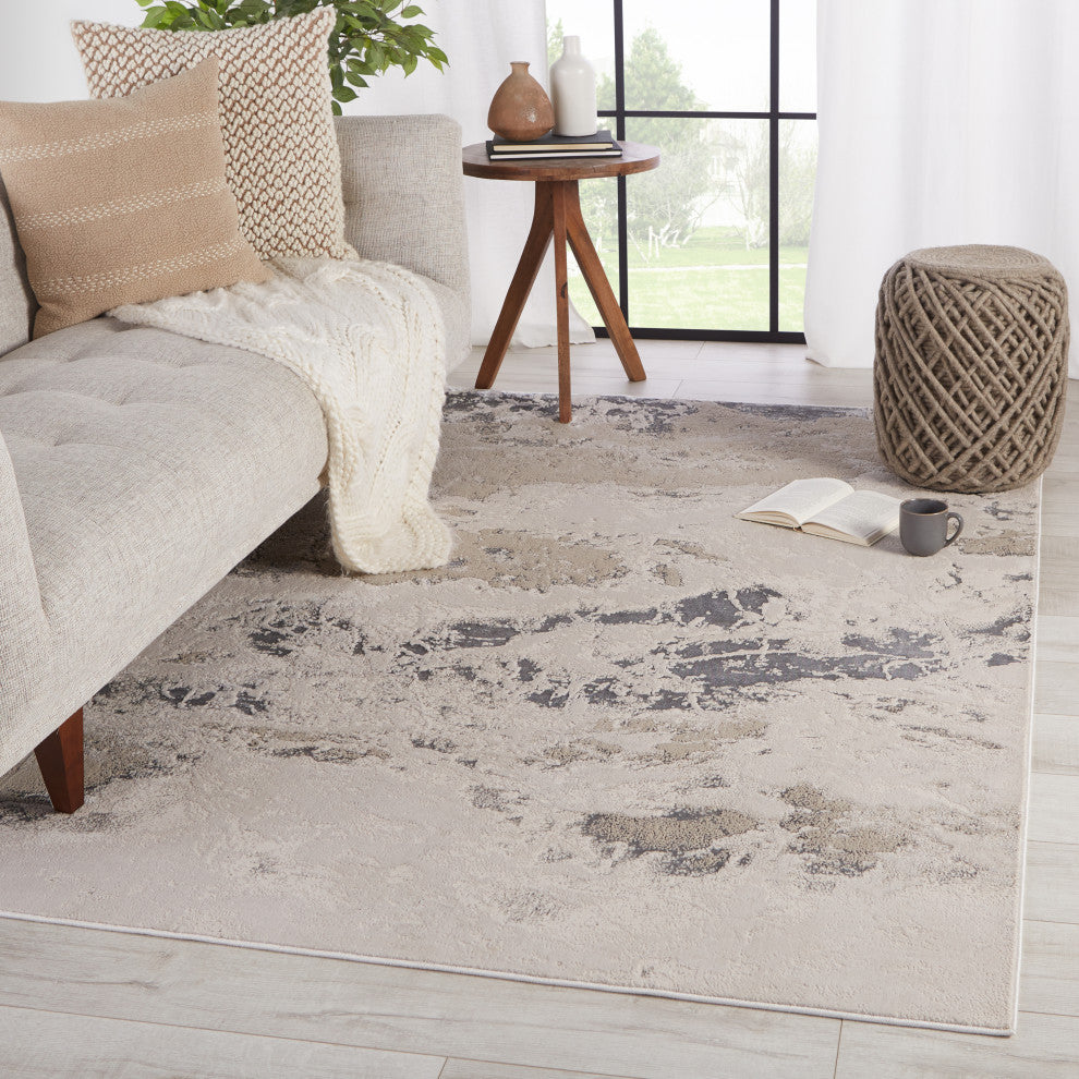 Jaipur Living Cisco Abstract Light Gray/ Silver Area Rug, 8' Rnd