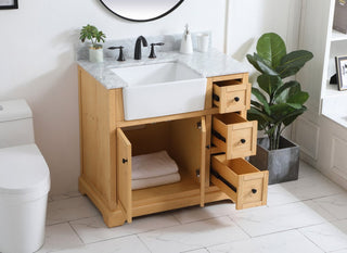 Home Living 22" Farmhouse Natural Wood-Light Bathroom Vanity