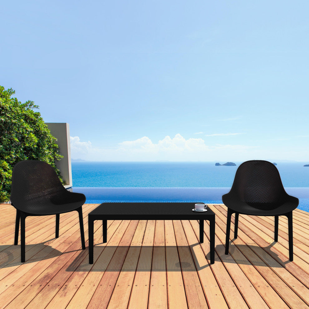 Compamia Sky Lounge Chair, Set of 2, Black