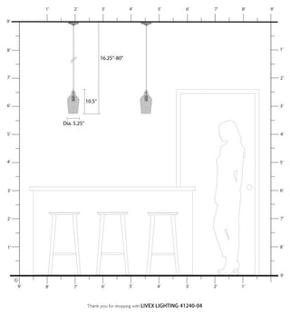 Avery 1 Light Black With Brushed Nickel Accent Mini Pendant