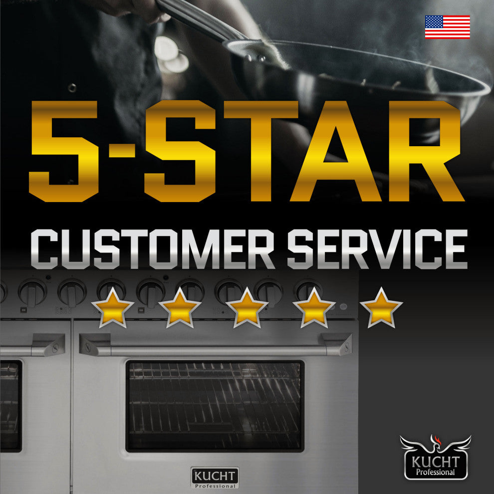 KUCHT Pro Style 48" Dual-Fuel Range, Stainless Steel, Classic Silver, Natural Gas