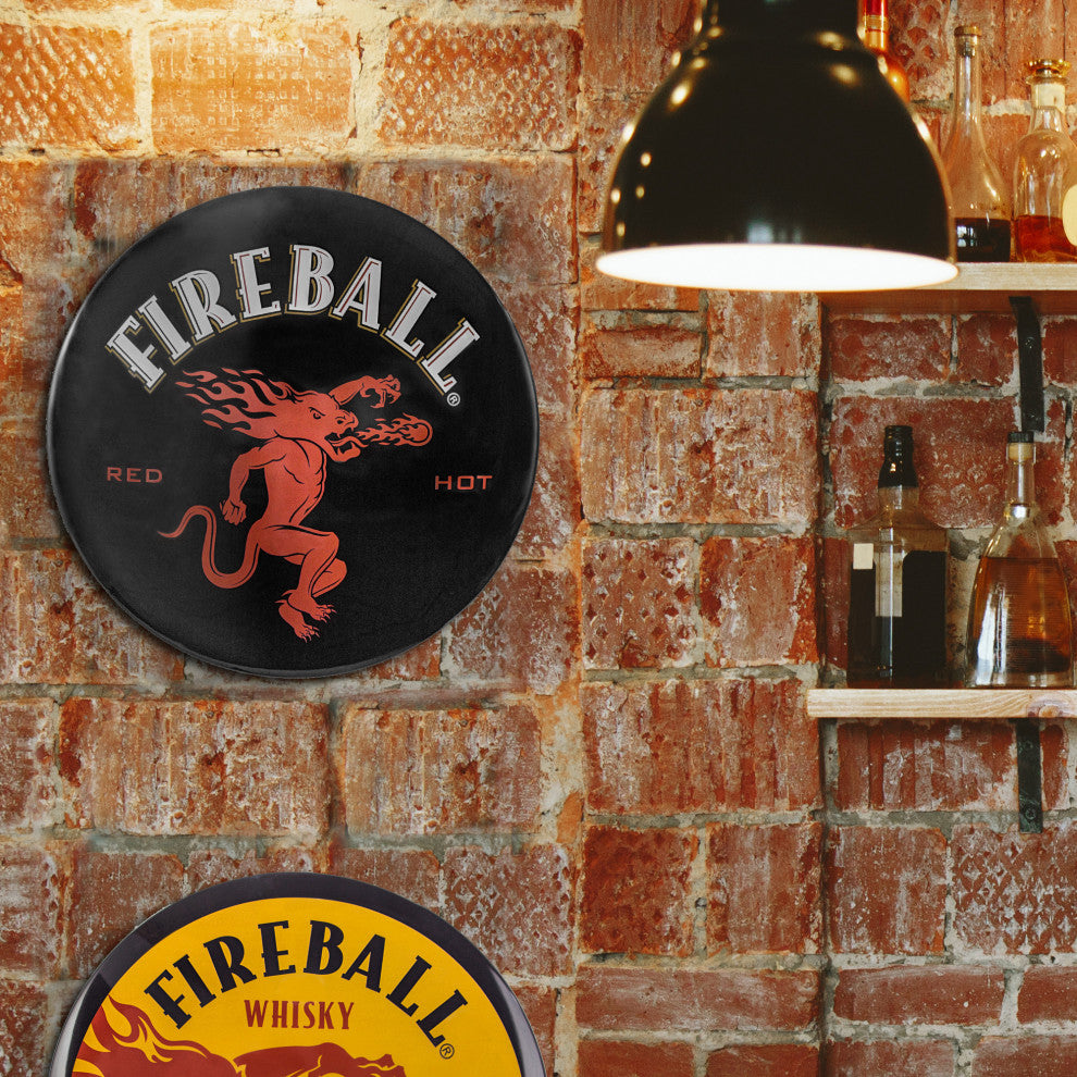 Fireball Whiskey Dome Shaped Metal Sign Wall Decor