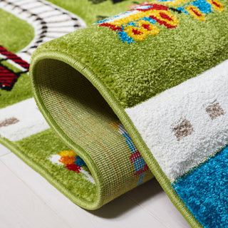 Safavieh Carousel Kids Collection CRK197Y Rug, Green/Beige, 2' X 8'