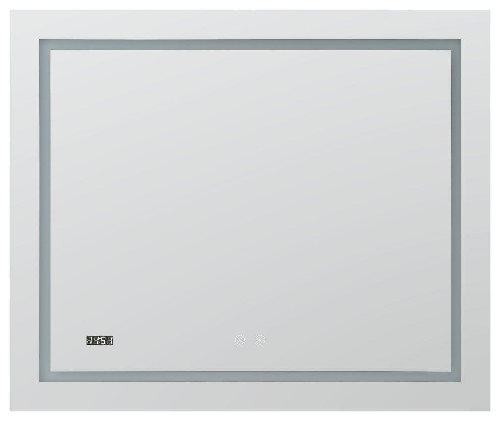 AQUADOM Daytona LED Wall-Mount Mirror Defogger Digital Clock 36"x30"x1"
