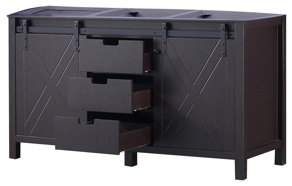 Marsyas 60" Brown Bathroom Bath Storage Vanity Cabinet Only