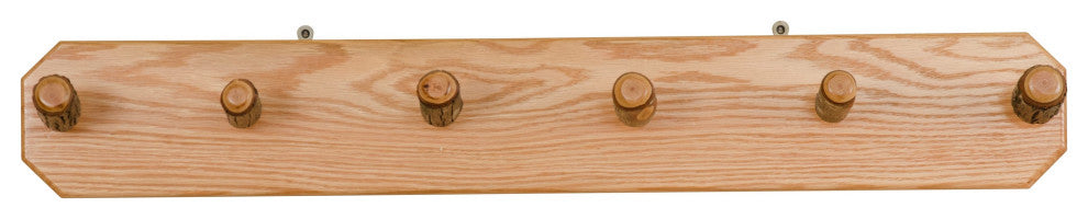 Hickory Log Peg Board, Hickory & Oak, 2 Foot